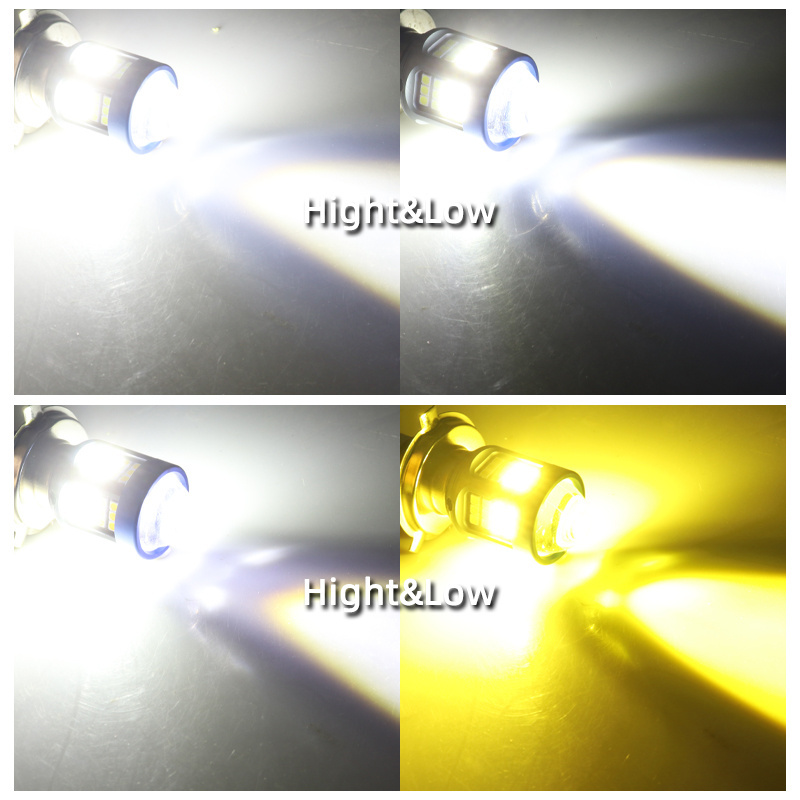 High Quality Motorcycle H4 BA20D P15D 12V aluminum Scooter Motorbike HIGH LOW Beam LED Motorcycle Headlight Bulb