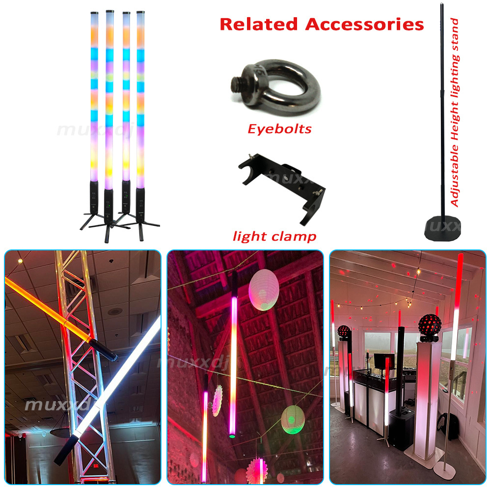 Stage Event Party DJ Lights RGBWA Battery Wireless DMX LED Both Titan Sticks 360 Pixel Titan Tube Light for Wedding with Bag