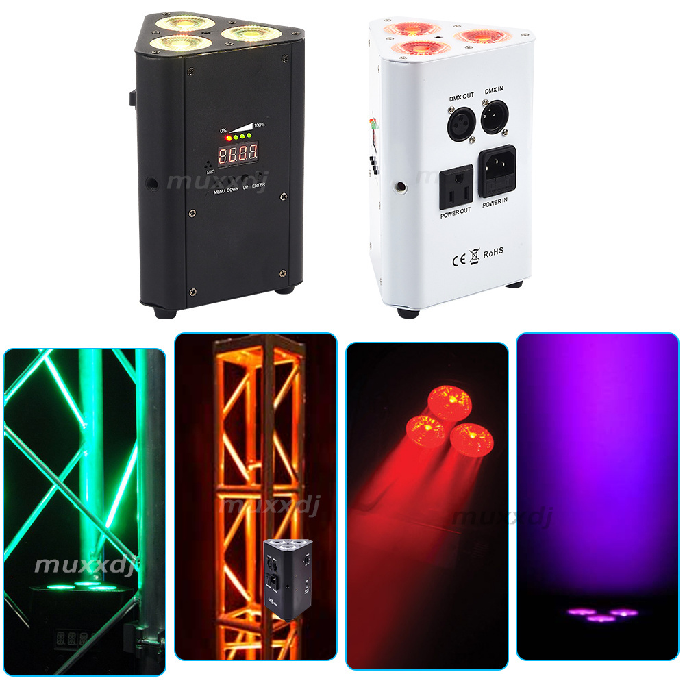 DJ Uplight 3*18w RGBWA+UV 6in1 DMX Up Lighting Wedge Battery Wireless Uplights For Wedding Party Lighting Stage light