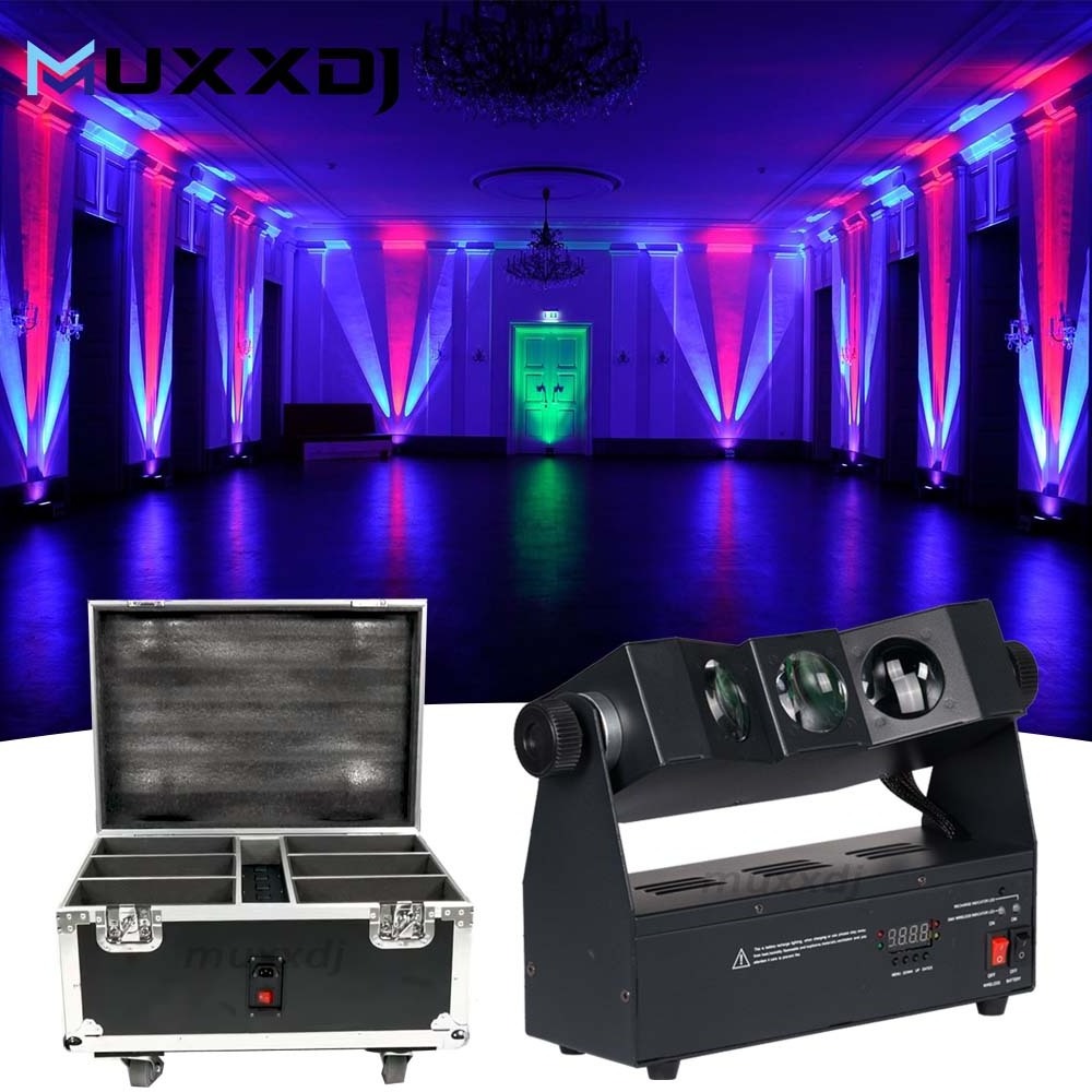 Professional DJ Lights LED Tri-beam 3x10w RGBA Wireless Battery Up-light Wedding DJ Uplights for Party Disco Event