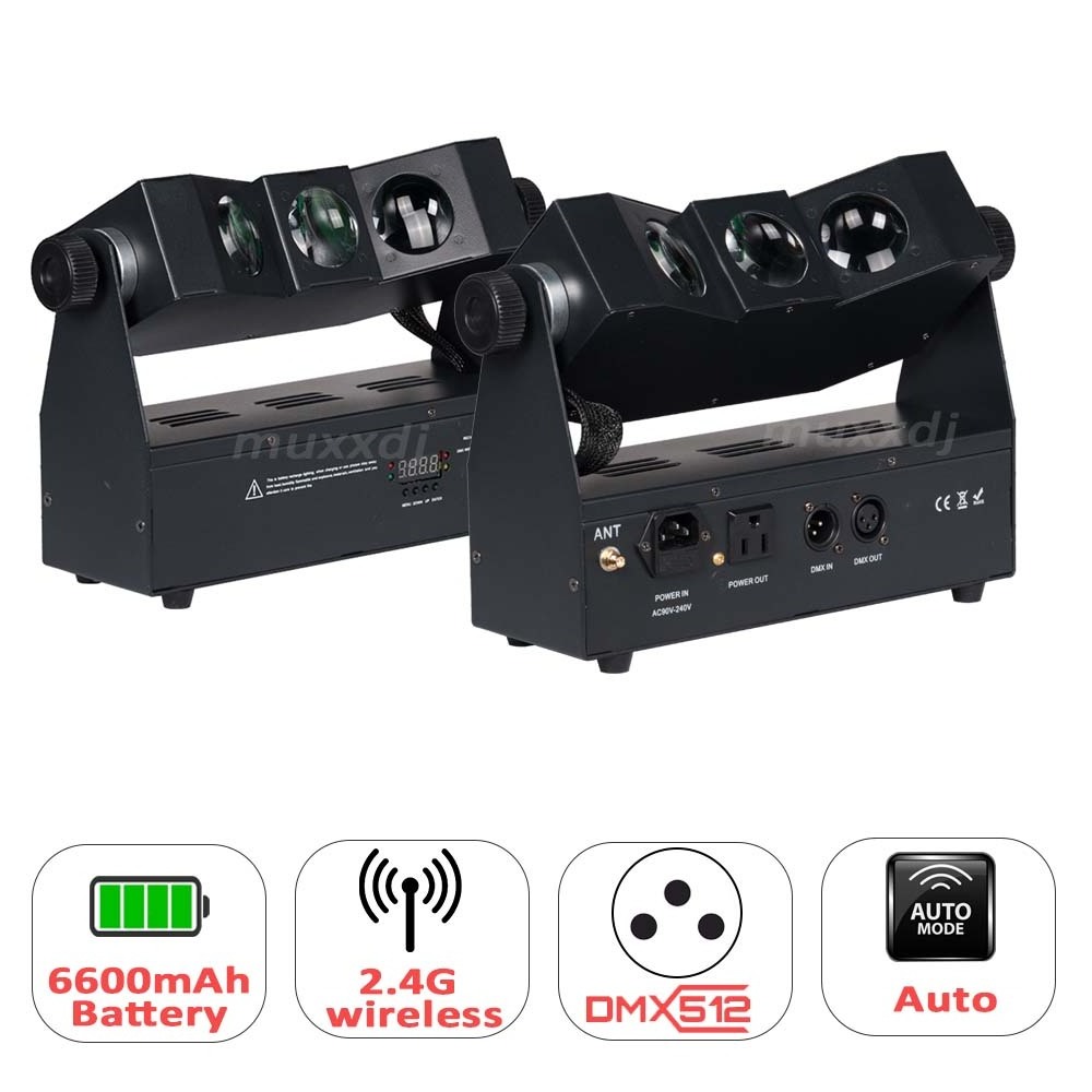 Professional DJ Lights LED Tri-beam 3x10w RGBA Wireless Battery Up-light Wedding DJ Uplights for Party Disco Event