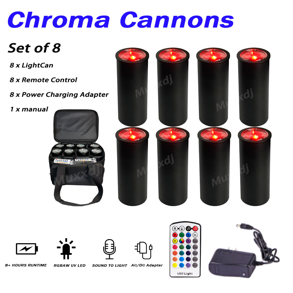 1x15W RGBAW UV Chroma Cannons LED Effect Light Battery Powered Uplight Wireless Remote Control Dj Light For Wedding Party