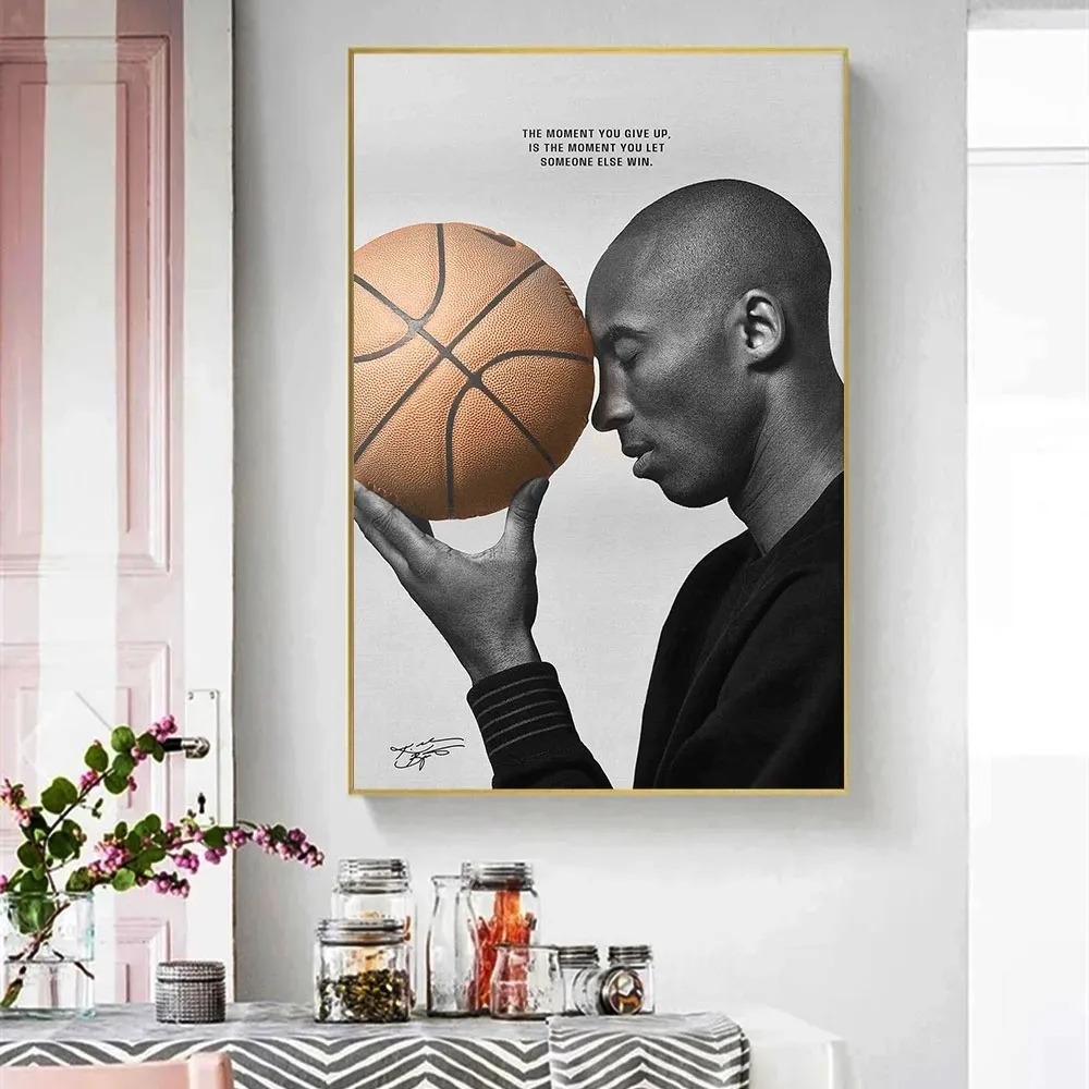 Modern Wall Decor Aluminum Alloy Framed Basketball Celebrity Canvas Wall Art HD Print Artwork Mural Hanging Pictures Painting