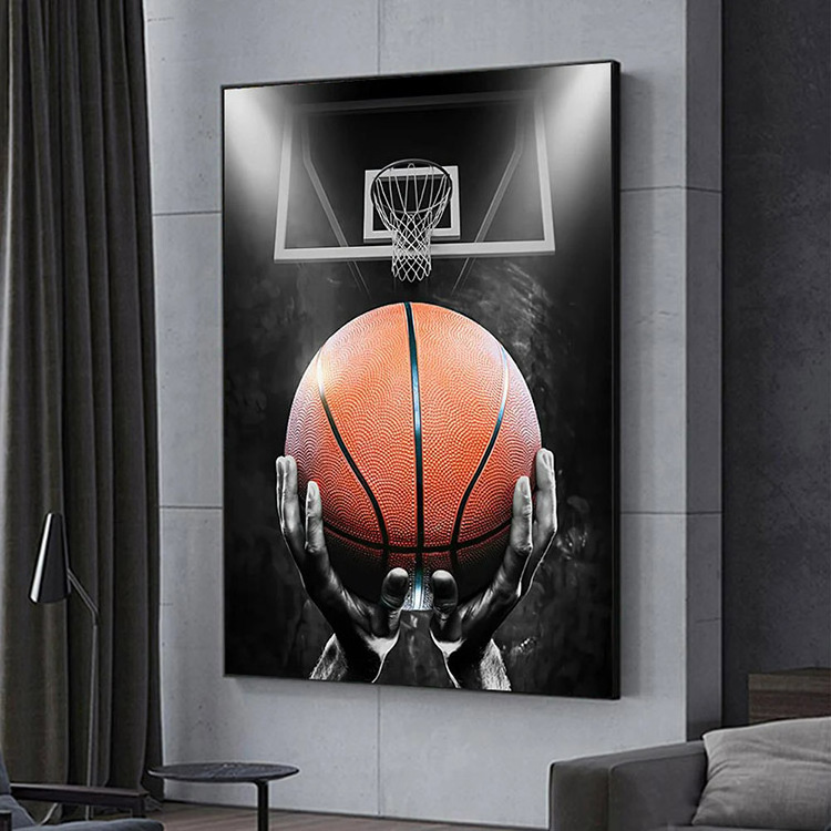 Basketball Player Wall Art Poster Inspirational Quotes Mural Modern Home Decor Canvas Painting Pictures Prints Room Decorations