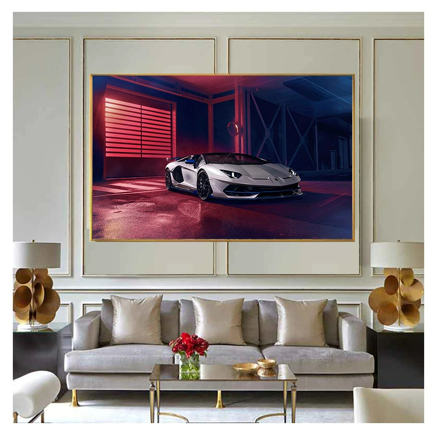 Roadster car decorative mural painting canvas art prints wall hanging art wall picture decor for living room home decor