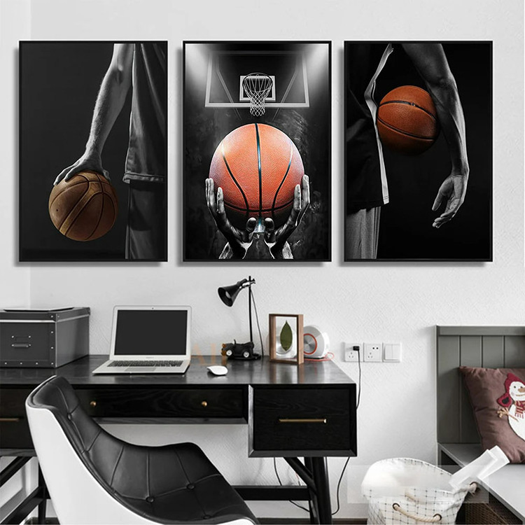 Basketball Player Wall Art Poster Inspirational Quotes Mural Modern Home Decor Canvas Painting Pictures Prints Room Decorations