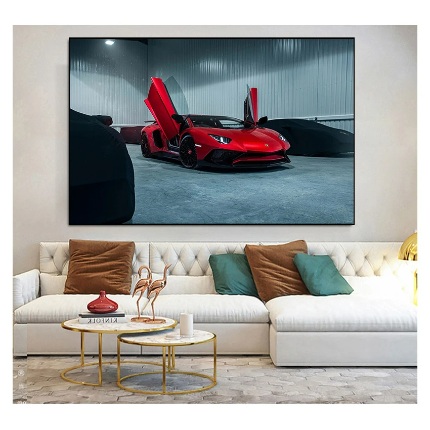 Roadster car decorative mural painting canvas art prints wall hanging art wall picture decor for living room home decor