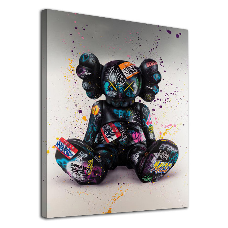 Cartoon Abstract Graffiti Panda Pop Poster Cute Bear Canvas Painting Street Art Artwork Framed Art Prints Wall Decor