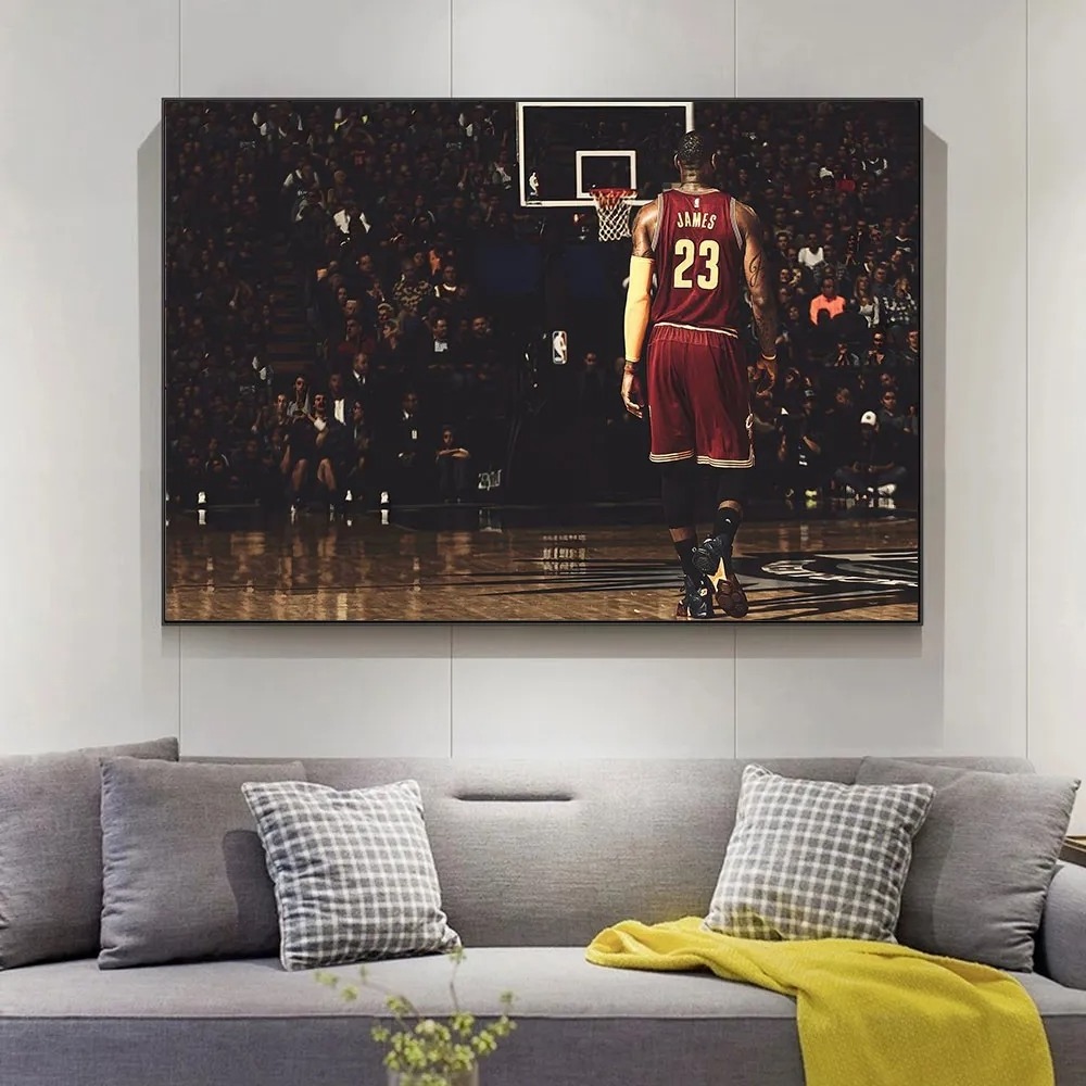 Modern Wall Decor Aluminum Alloy Framed Basketball Celebrity Canvas Wall Art HD Print Artwork Mural Hanging Pictures Painting