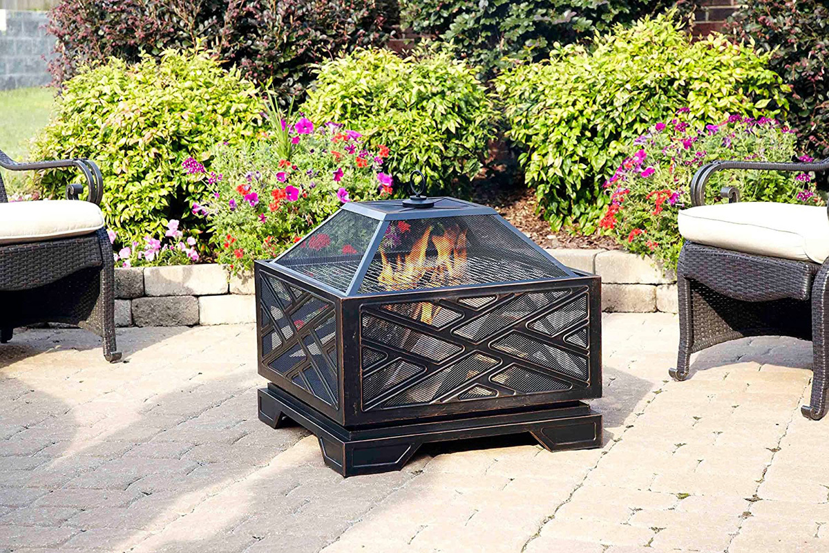 Outdoor Extra Deep Wood Burning Fire Pit with Cover