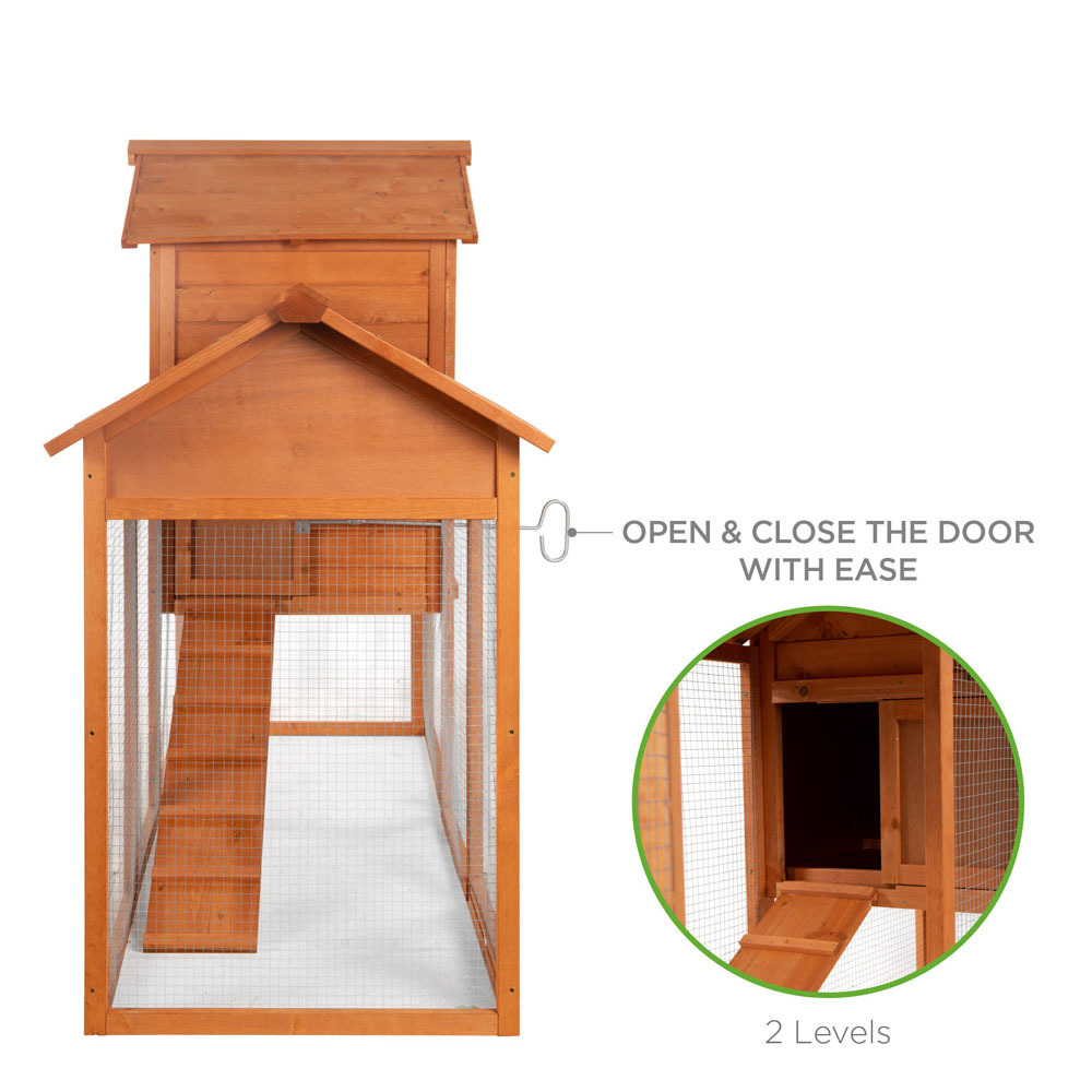 Multi Level Hen House 80in Wooden Chicken Coop for Birds