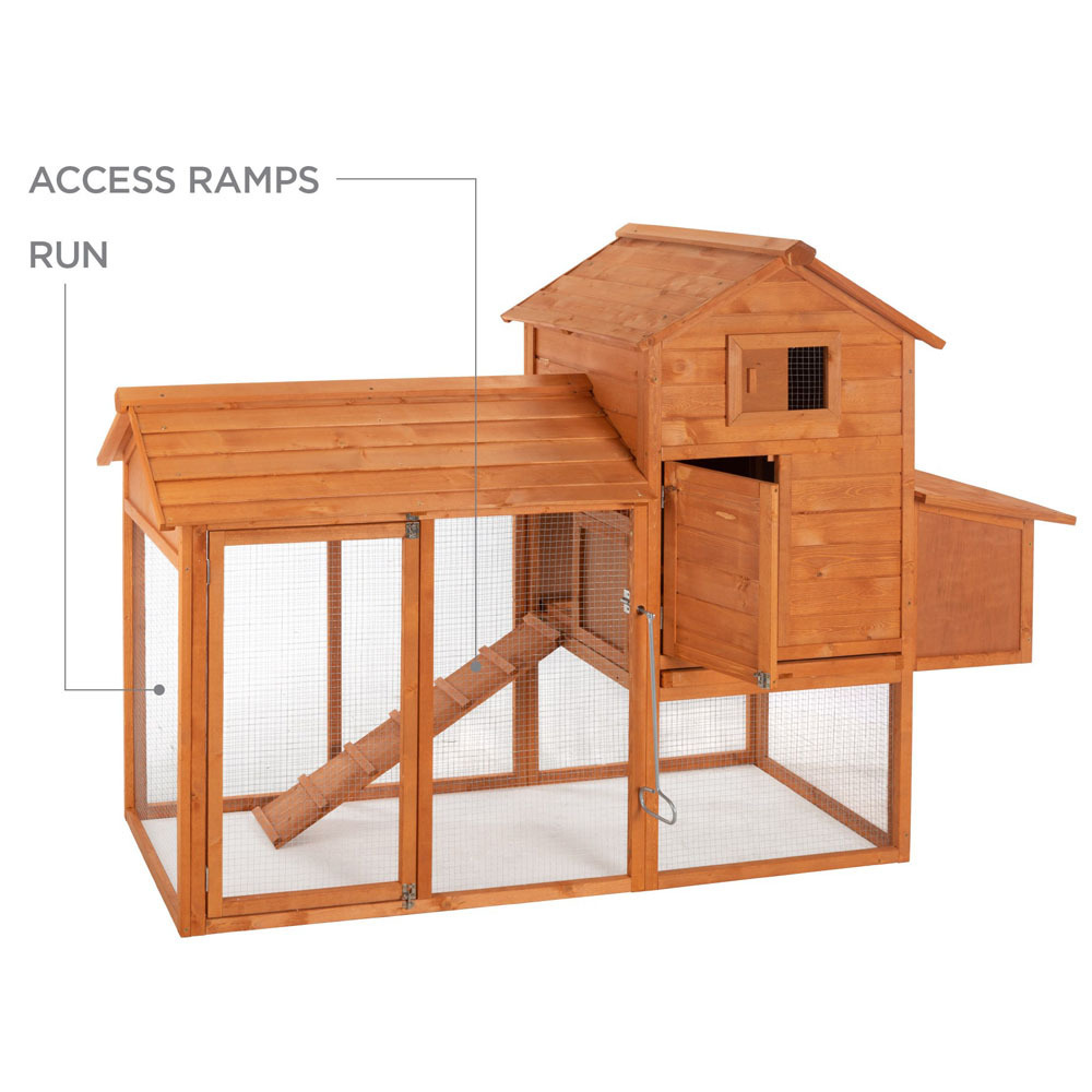 Multi Level Hen House 80in Wooden Chicken Coop for Birds