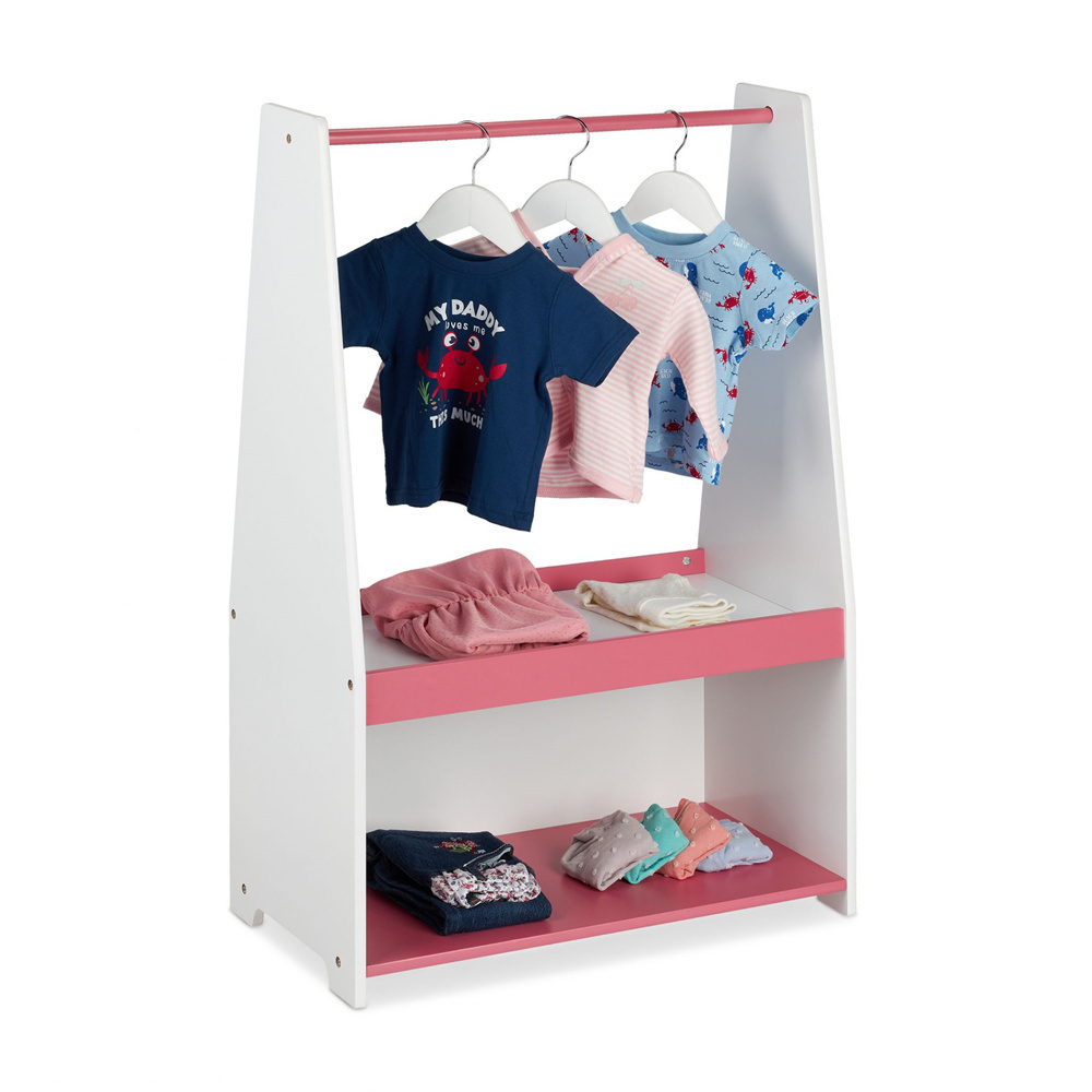 Modern Solid Wood Children's Clothes Rail Clothes Rack Furniture for Bedroom