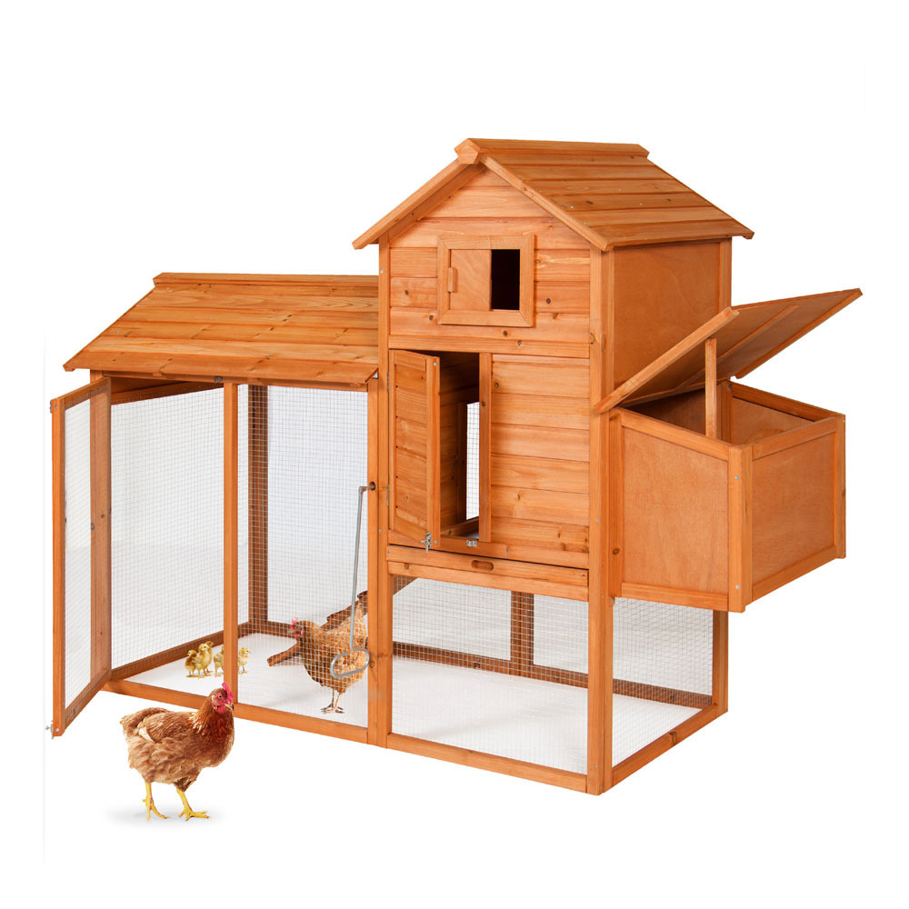 Multi Level Hen House 80in Wooden Chicken Coop for Birds