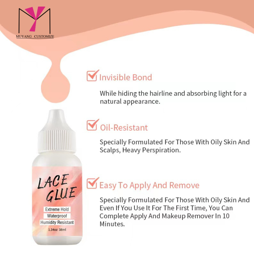 Custom Extreme Hold Waterproof Clear Lace Hair Wig Glue And Remover Adhesive Water Resistant Melting Spray Lace Glue Set