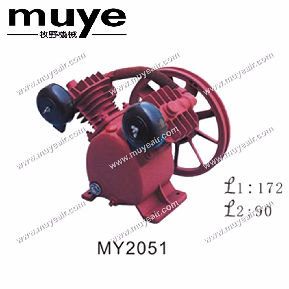 Muye factory 2hp /1.5kw nice quality minnin stable piston air compressor pump/ head