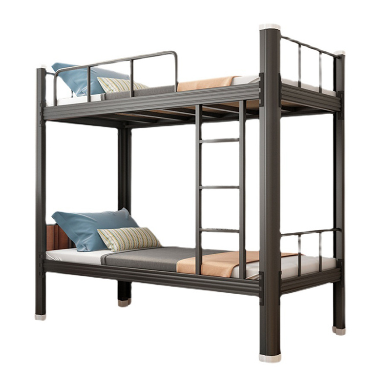 Cheap refugee free sample cheap wholesale New design steel double decker queen size Good quality heavy duty steel metal bunk bed