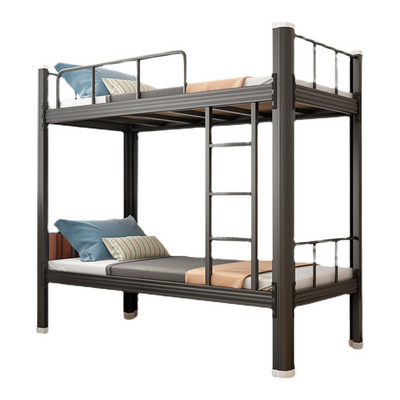 Cheap refugee free sample cheap wholesale New design steel double decker queen size Good quality heavy duty steel metal bunk bed