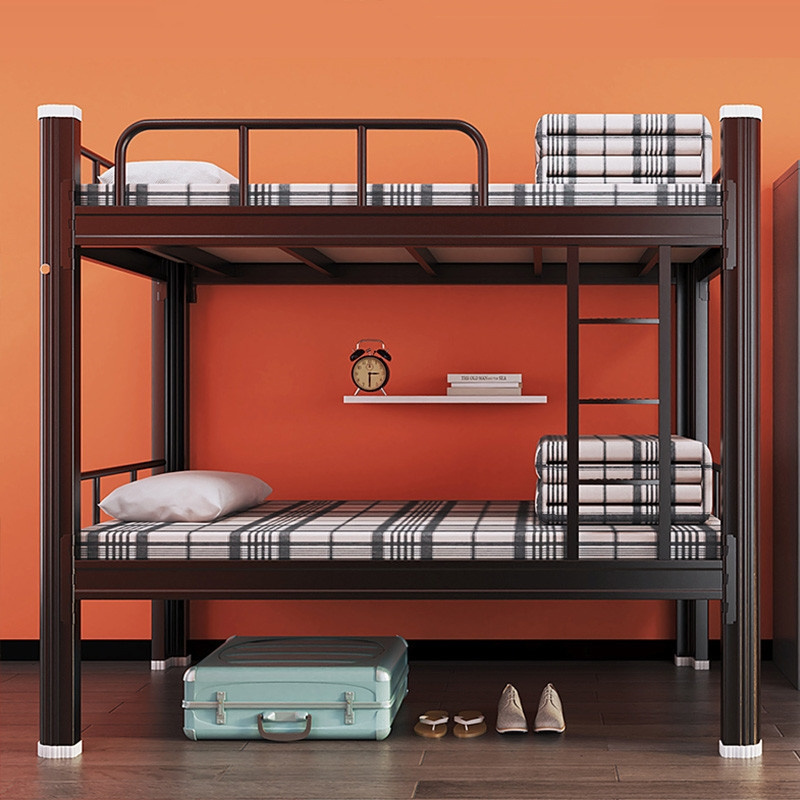 Cheap refugee free sample cheap wholesale New design steel double decker queen size Good quality heavy duty steel metal bunk bed