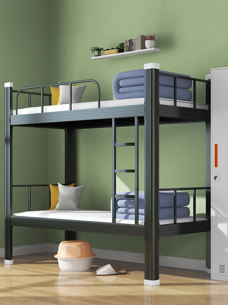 Cheap refugee free sample cheap wholesale New design steel double decker queen size Good quality heavy duty steel metal bunk bed