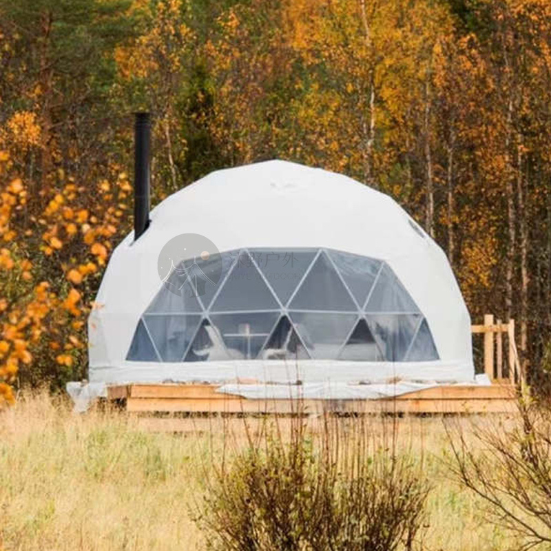 6m to  8m Yurt Diameter Luxury Igloo House Outdoor Waterproof Camping Glamping Geodesic Dome Tent  With Bathroom and Bedroom