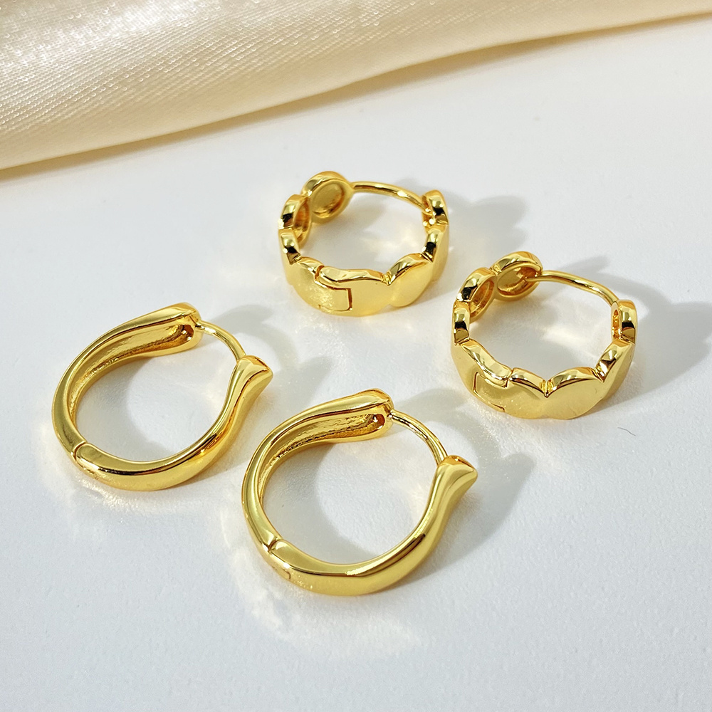 earrings wholesale Custom 14K 18K Gold Plated jewelry waterproof huggie earrings brass Hypoallergenic Hoop Earrings for women