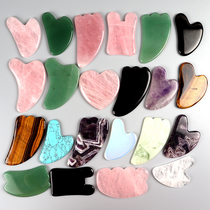 Wholesale Rose Quartz Gua Sha Massager Natural Jade Facial Tool for Skin Lift Eye Body Face Care Skin Care Tool