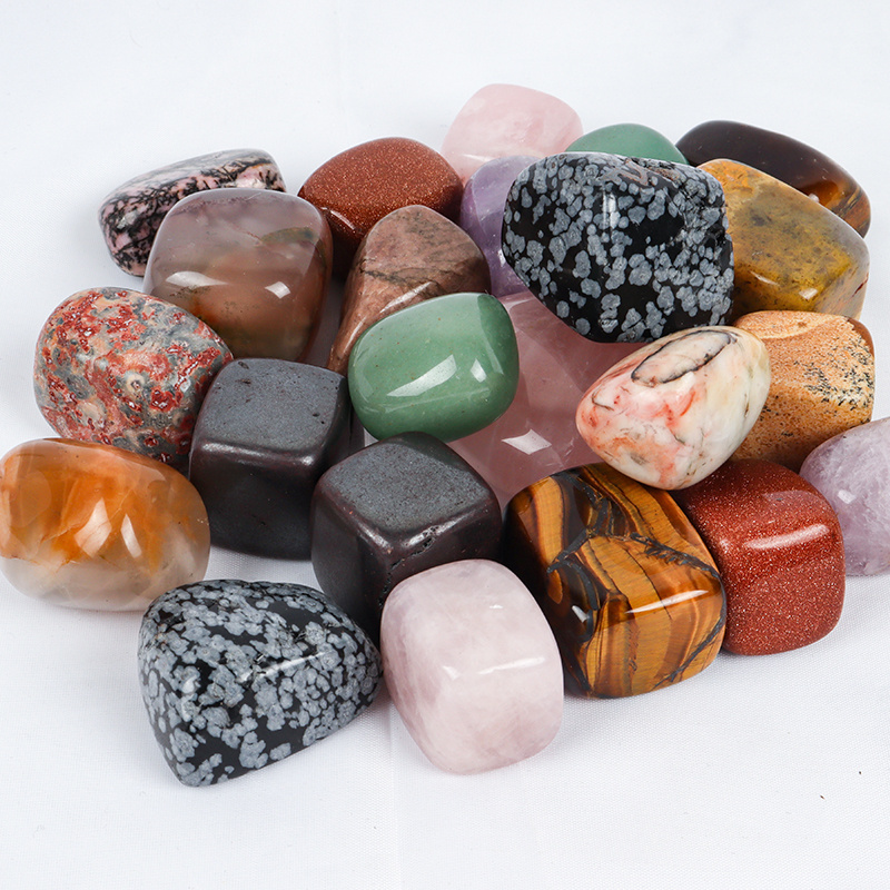 Mix Tumbled Stone Natural Rock And Quartz Jade Crystal Bead Chakra Healing Garden Fountain Home Decor Irregular Polishing Stone