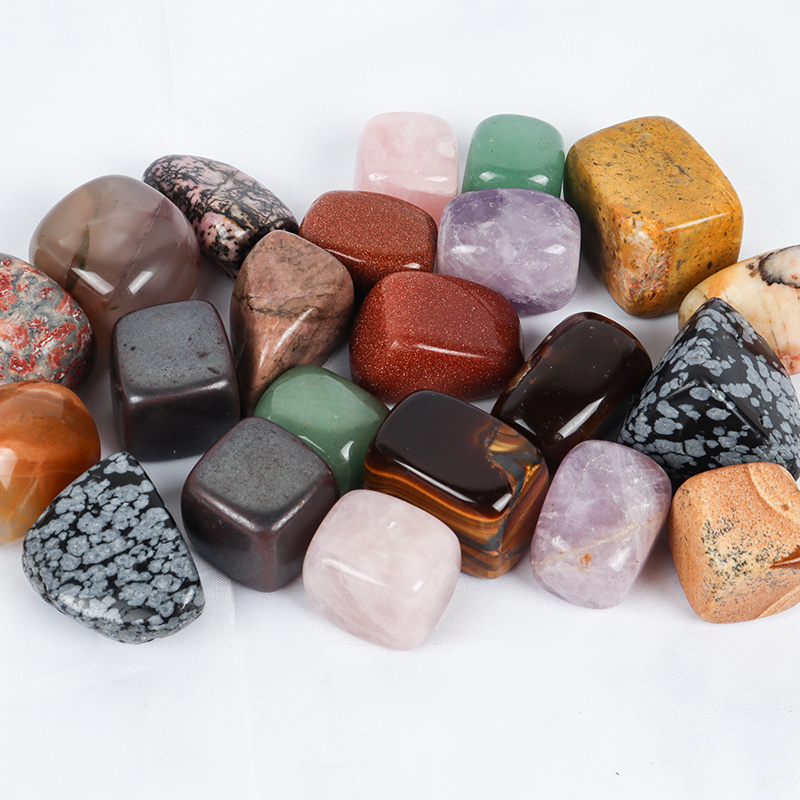 Mix Tumbled Stone Natural Rock And Quartz Jade Crystal Bead Chakra Healing Garden Fountain Home Decor Irregular Polishing Stone