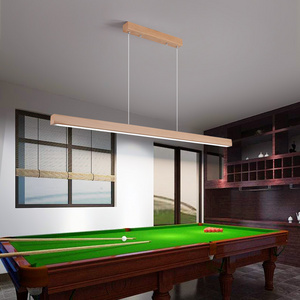 71"  LED Linear Pendant Light Mid Century Wood Pendant Light Fixtures for Pool Table Lights Natural-European