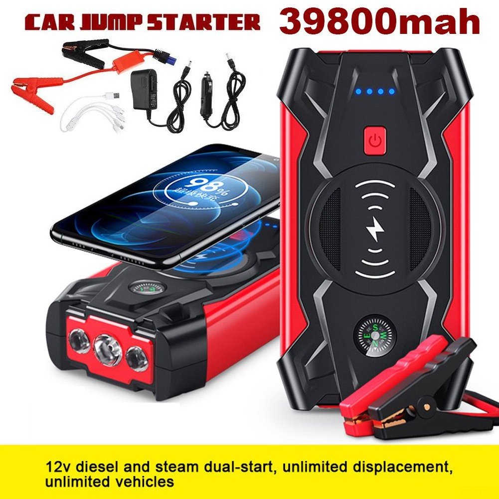 New Arrival Jump Starter Car Battery Charger Power Bank with Flashlight 12V Applies up to 6L Gas or 4L Diesel Engine