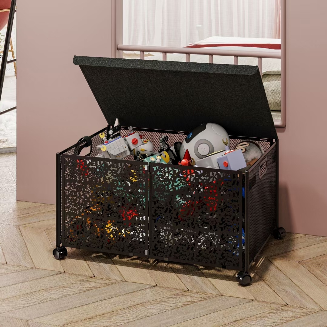 Foldable Metal Storage Cube Bins Box Home Kids Animal Toys Clothes Storage Box Bin Basket for Nursery Playroom Closet