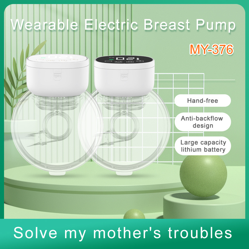 Hands Free Sucking Wearable Portable Low Noise Electric Charging Breast Pump Food Grade Baby Feeding Supplies