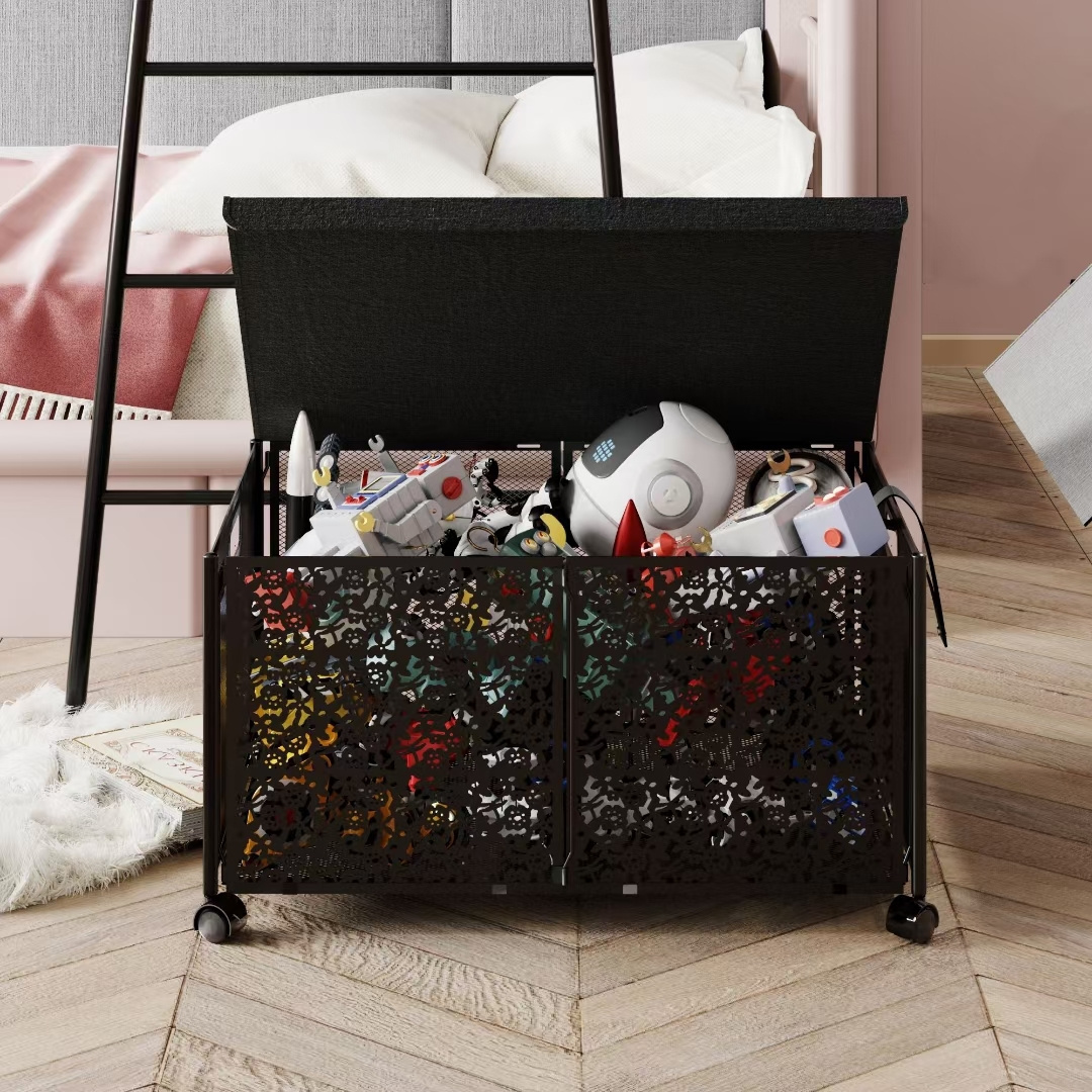 Foldable Metal Storage Cube Bins Box Home Kids Animal Toys Clothes Storage Box Bin Basket for Nursery Playroom Closet