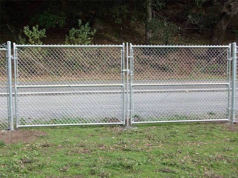 Wholesale Residential Commercial 4ft 5ft 6ft 7ft 8ft 10ft Galvanized Vinyl Coat chain link fence double swing gate