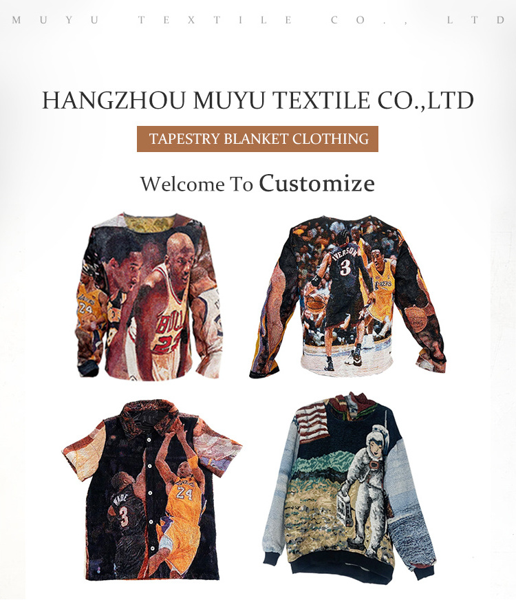 Popular woven tapestry fabric men sweater custom tapestry hoodie clothing BestSuppliers