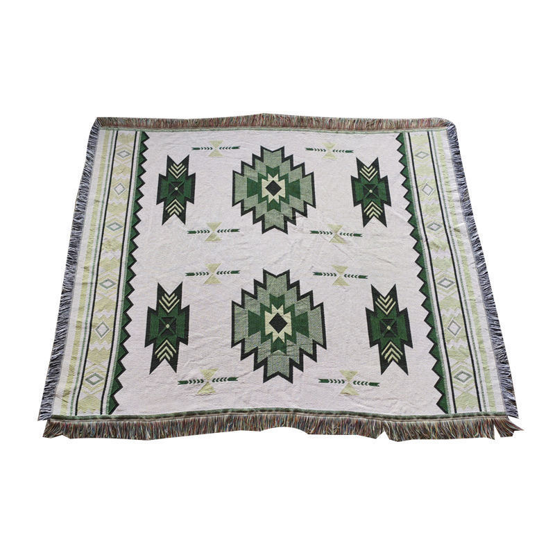 Hotsale  custom  woven tapestry low moq  throw winter season and rectangular shape native style  sofa blanket