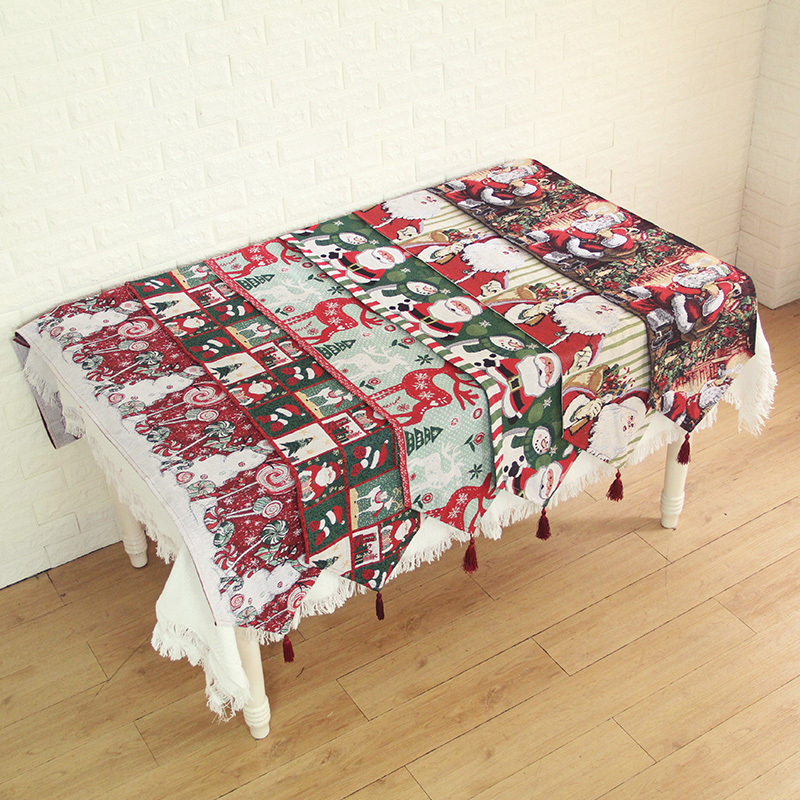 Hot pick Christmas Santa Clause tapestry woven dinning table runner