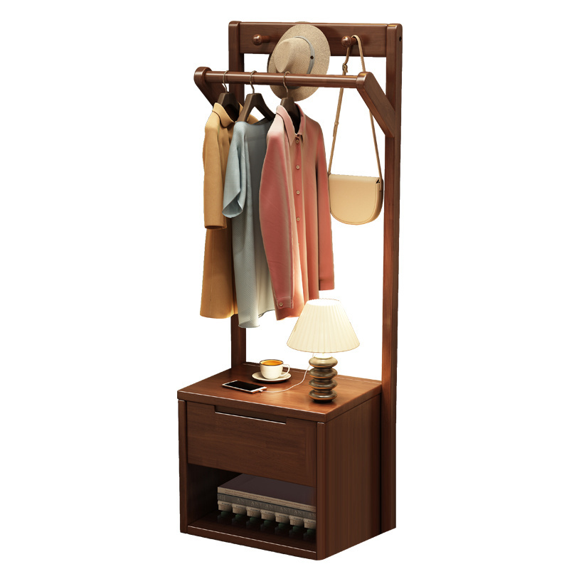 Modern Bedroom Furniture Wood Corner Clothes Hanger Mini Coat Rack Stand Drying Rack