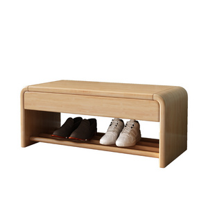 Modern Entryway Shoe Rack Wooden Shoe Changing Stool Bench Shoe Storage Rack Cabinet with Seats