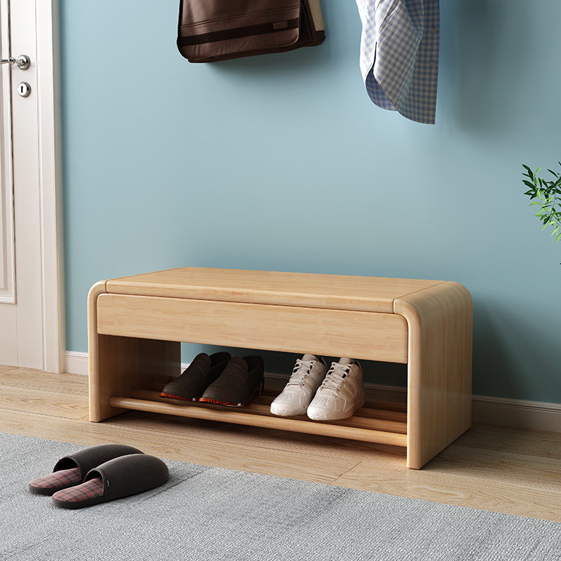 Modern Entryway Shoe Rack Wooden Shoe Changing Stool Bench Shoe Storage Rack Cabinet with Seats