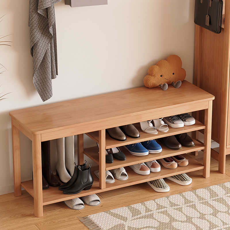 Factory Direct Entryway Shoe Racks Bench Wooden Shoe Cabinet with Seat Organizer Storage for Shoes