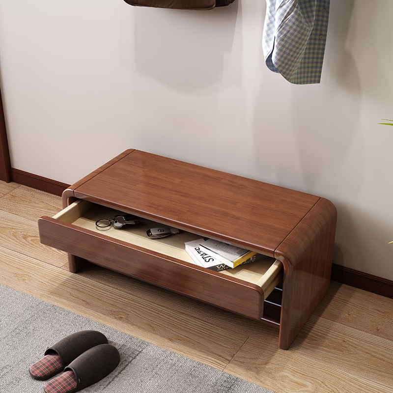 Modern Entryway Shoe Rack Wooden Shoe Changing Stool Bench Shoe Storage Rack Cabinet with Seats