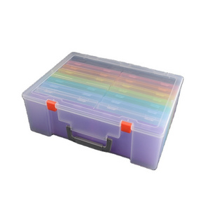 Wholesale Photo Storage Box Extra Large Photo Case with 18 Inner Photo Keeper 4"x6" Clear Plastic Boxes Storage with Lid