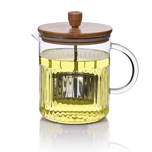 Stock Custom 1200ml Personalized Tea Steeper Easy Simple Tea Brewing Glass Teapot with Strainer Filter Lid