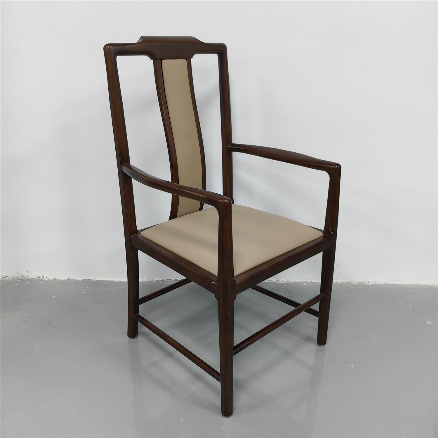 High-end Chinese style hotel solid wood tea chair light luxury dining chair restaurant with armrest master tea table tea chair