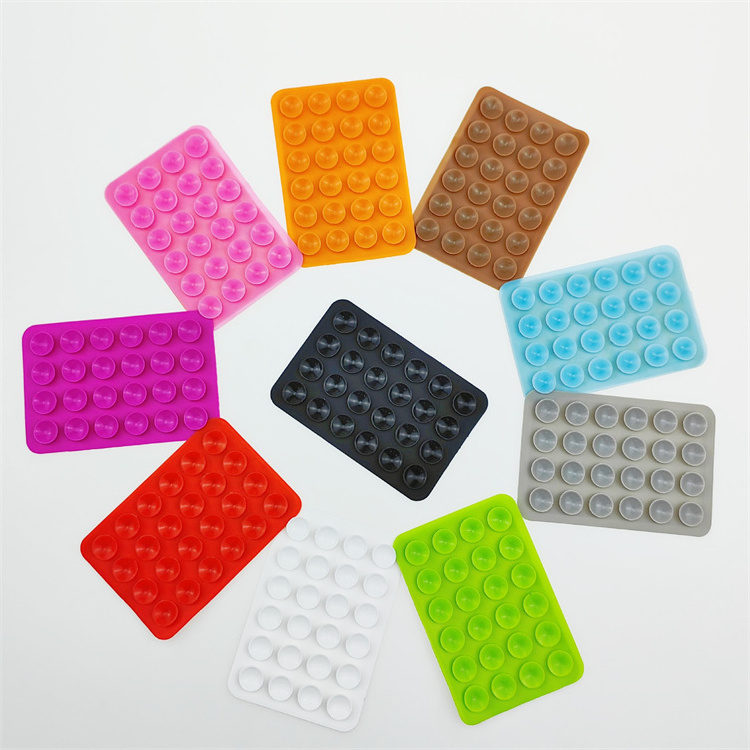 Wholesale Price 24 Silicone Suction Phone Case Adhesive Mount Square Grip Holder Suction Cup Phone Holder