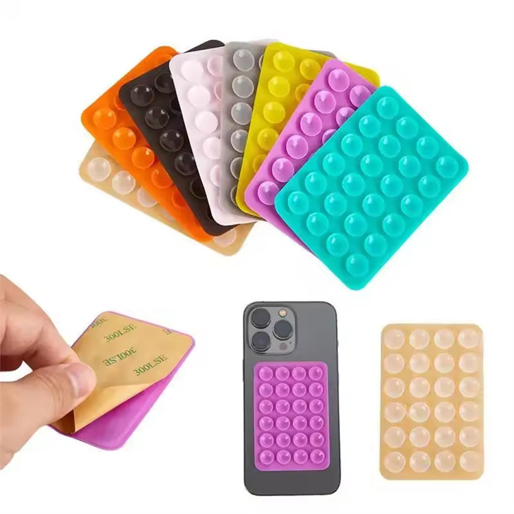 Wholesale Price 24 Silicone Suction Phone Case Adhesive Mount Square Grip Holder Suction Cup Phone Holder