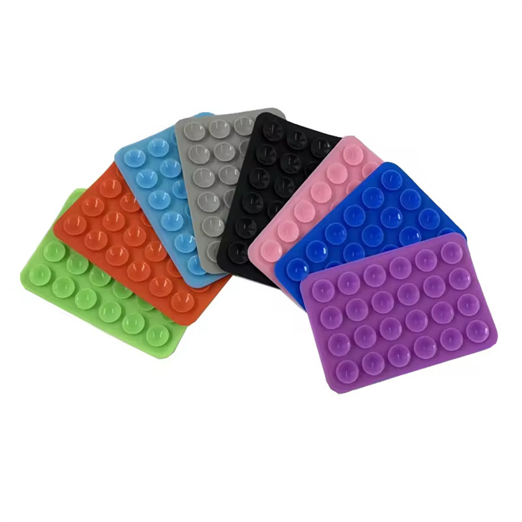 Wholesale Price 24 Silicone Suction Phone Case Adhesive Mount Square Grip Holder Suction Cup Phone Holder