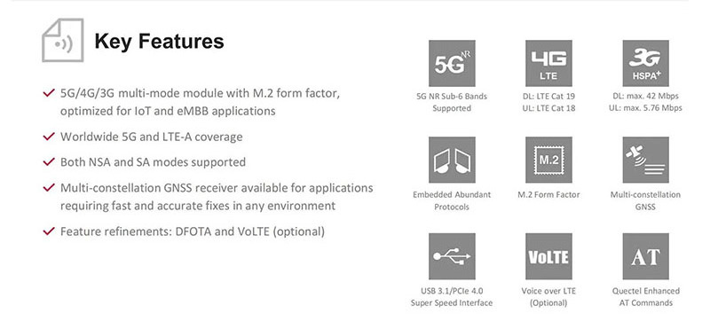 Muz Tech 5G module RM520N RM520N-GL 5G sub-6 GHz M.2 IOT router module RM500 RM510 RM520 RM530N-GL